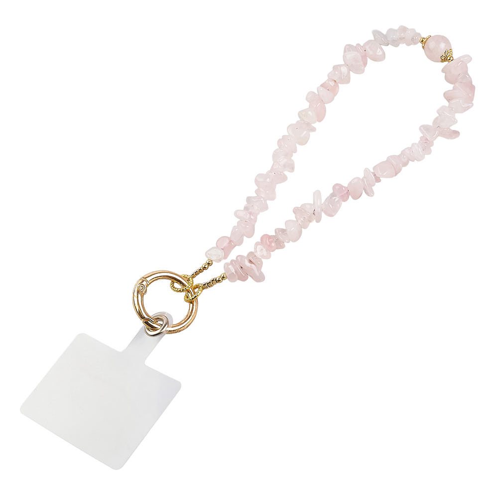 Rose Quartz Crystal Phone & Wrist Charm | Love & Self-Care Energy Strap - Crystal Nest