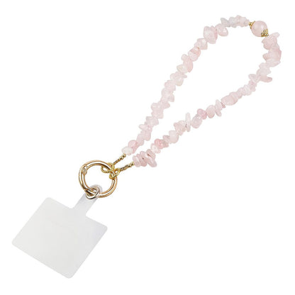 Rose Quartz Crystal Phone & Wrist Charm | Love & Self-Care Energy Strap - Crystal Nest
