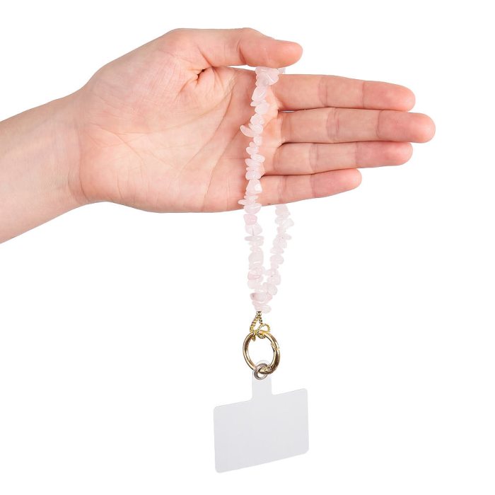 Rose Quartz Crystal Phone & Wrist Charm | Love & Self-Care Energy Strap - Crystal Nest
