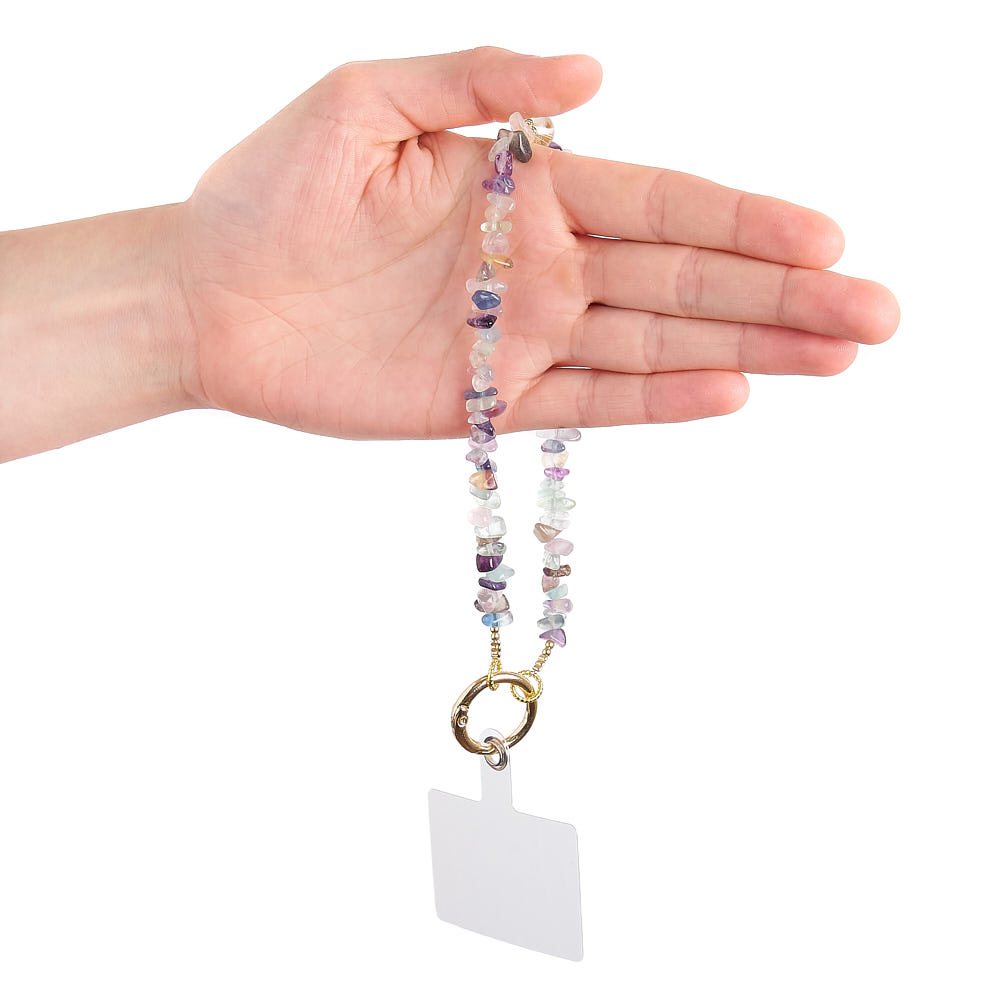 Rainbow Fluorite Crystal Phone & Wrist Charm | Clarity & Focus Energy Strap - Crystal Nest