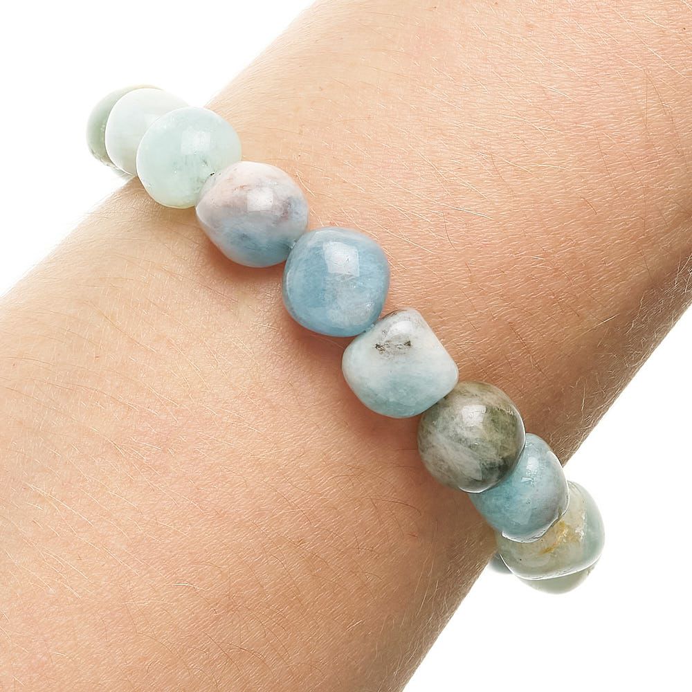 Aquamarine Tumblestone Bracelet - Crystal Nest