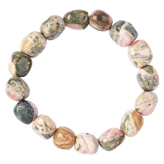 Rhodochrosite Tumblestone Bracelet - Crystal Nest