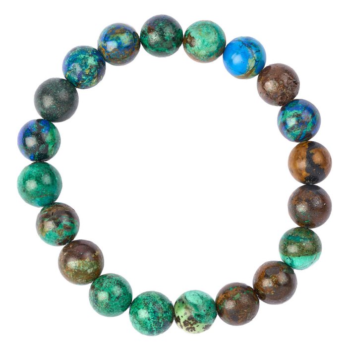 Azurite Malachite Bead Bracelet - Crystal Nest