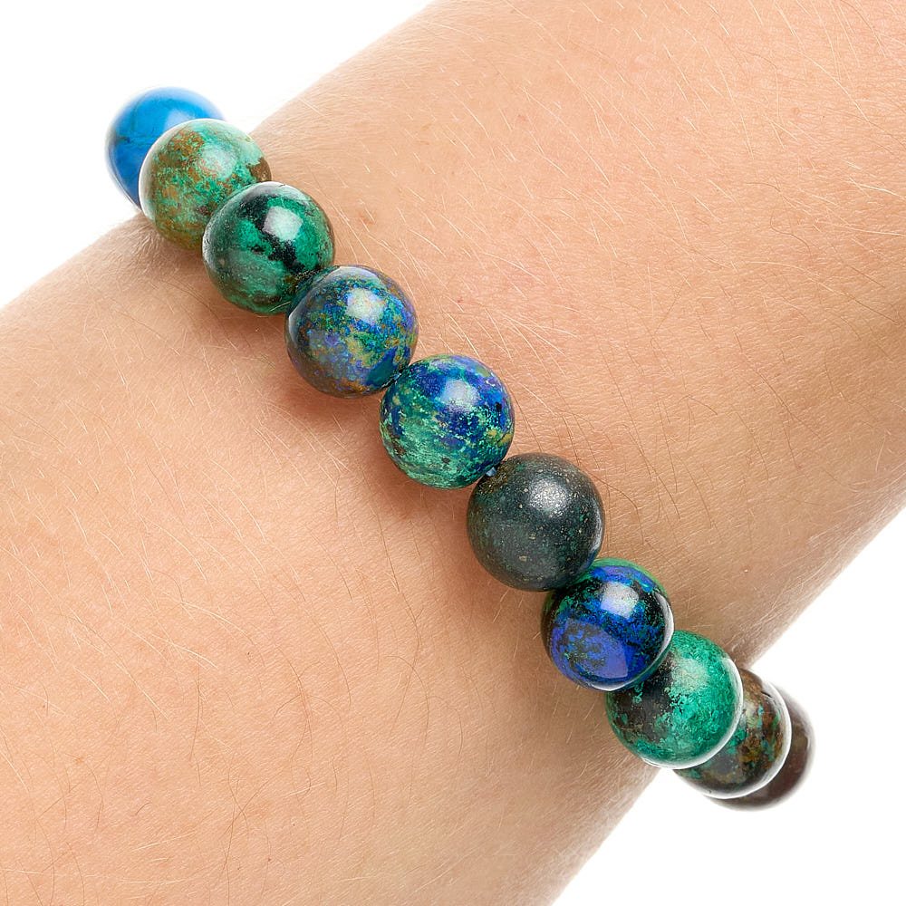 Azurite Malachite Bead Bracelet - Crystal Nest