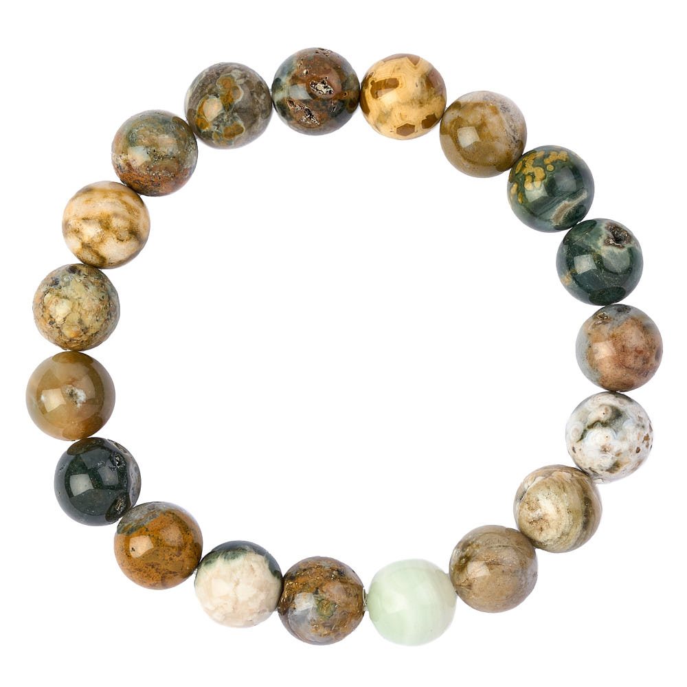 Ocean Jasper Bead Bracelet - Crystal Nest