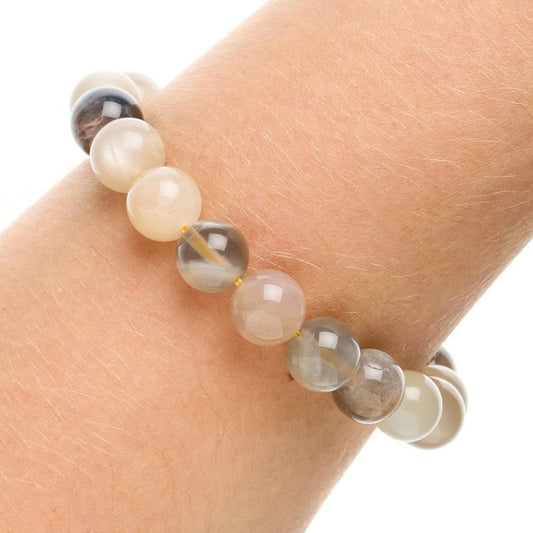 Grey Moonstone Bead Bracelet