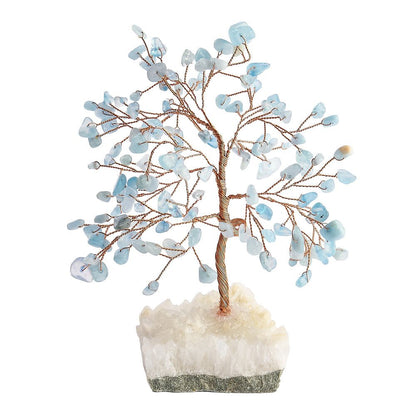 Aquamarine Gemstone Tree with Crystal Base