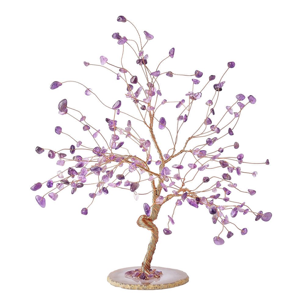 Amethyst Willow Tree on Agate Base - Crystal Nest