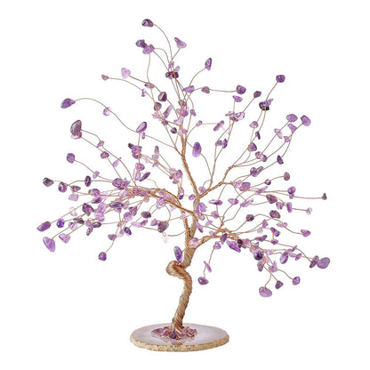 Amethyst Willow Tree on Agate Base - Crystal Nest