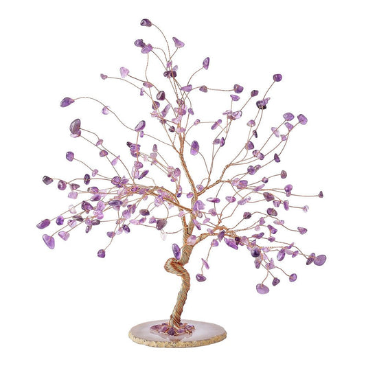 Amethyst Willow Tree on Agate Base - Crystal Nest