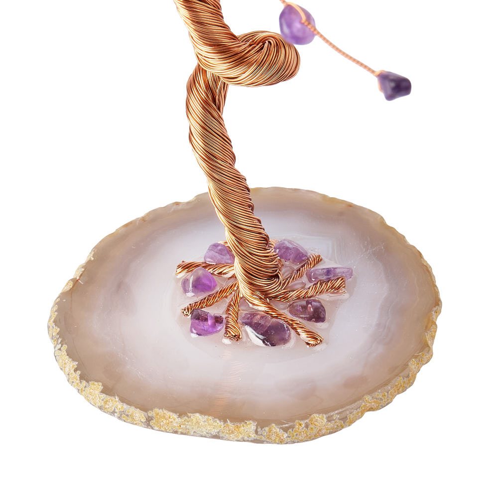 Amethyst Willow Tree on Agate Base - Crystal Nest