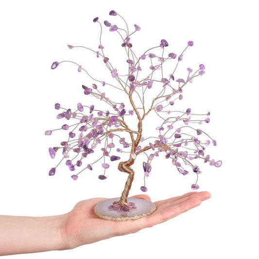 Amethyst Willow Tree on Agate Base - Crystal Nest