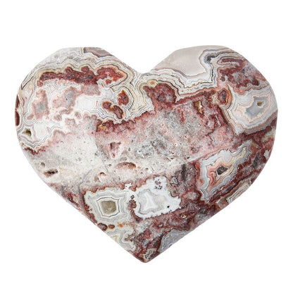 Crazy Lace Agate Polished Heart - Crystal Nest