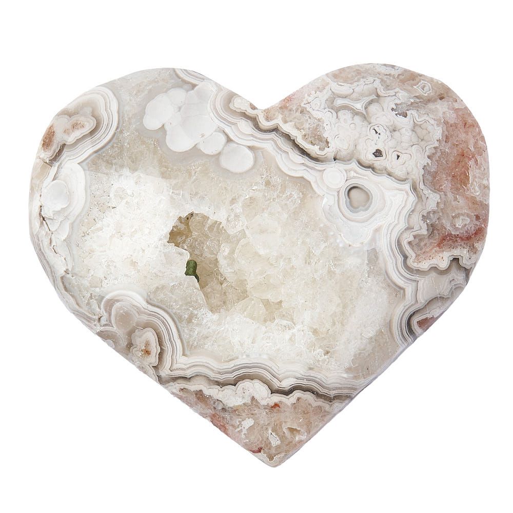 Crazy Lace Agate Polished Heart - Crystal Nest