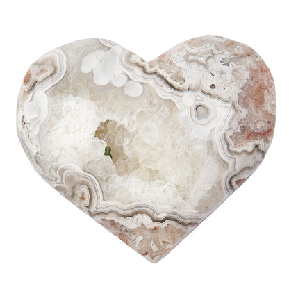 Crazy Lace Agate Polished Heart - Crystal Nest