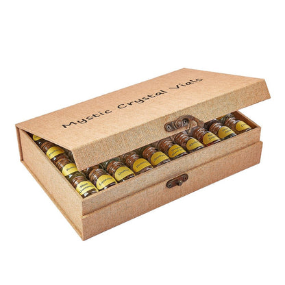 40-Piece Crystal Chip Bottle Gift Set | Mini Gemstone Vials Collection