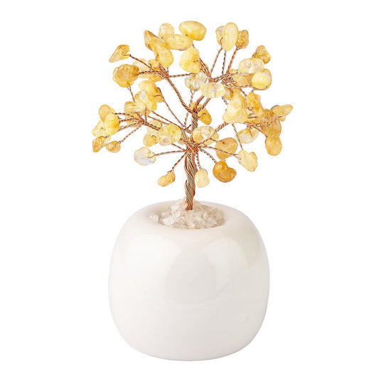Citrine Crystal Gem Tree in Flowerpot | Money Tree for Abundance & Prosperity - Crystal Nest