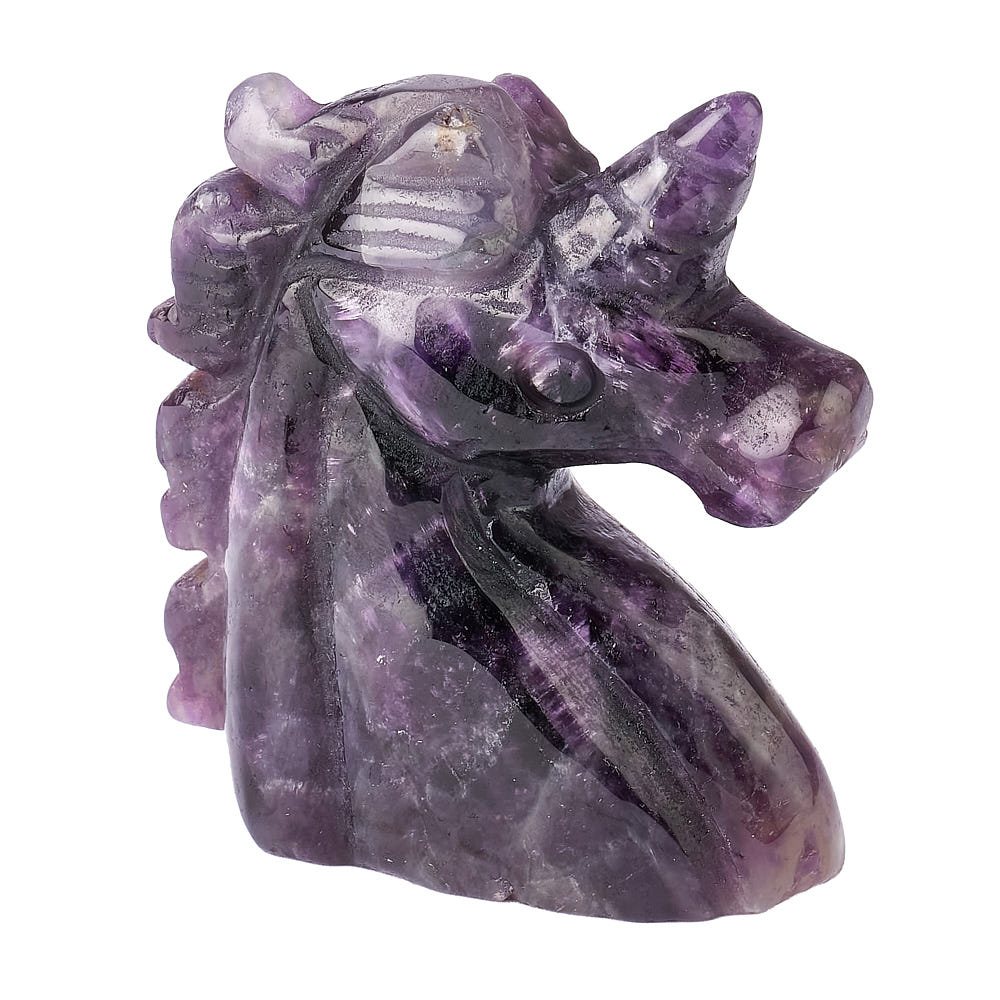Amethyst Unicorn Crystal | Magical Sculpture for Healing, Protection & Calm - Crystal Nest