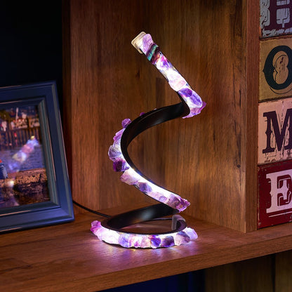 Fluorite Spiral USB Crystal Lamp | 3 Light Settings