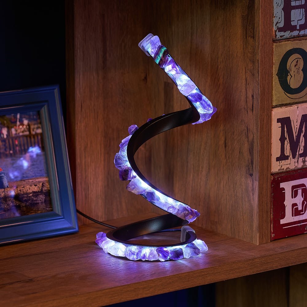 Fluorite Spiral USB Crystal Lamp | 3 Light Settings