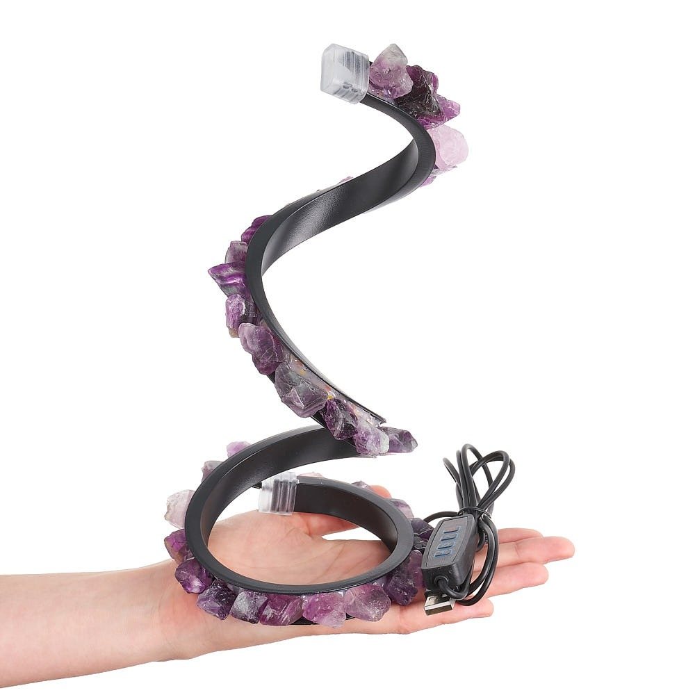 Fluorite Spiral USB Crystal Lamp | 3 Light Settings