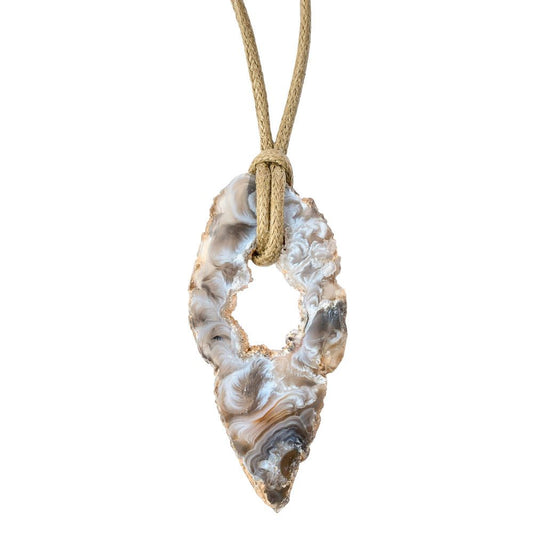 Natural Ochino Agate Slice Necklace on Cord