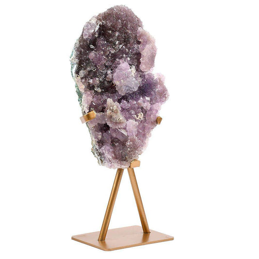 Amethyst Druze on Gold Stand - 1.2kg - Crystal Nest