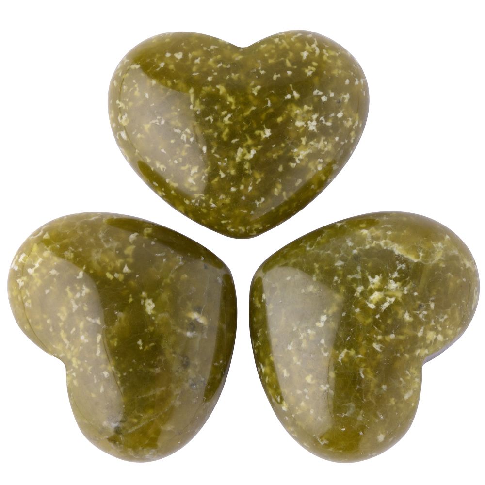 Olive Jade Mini Crystal Heart