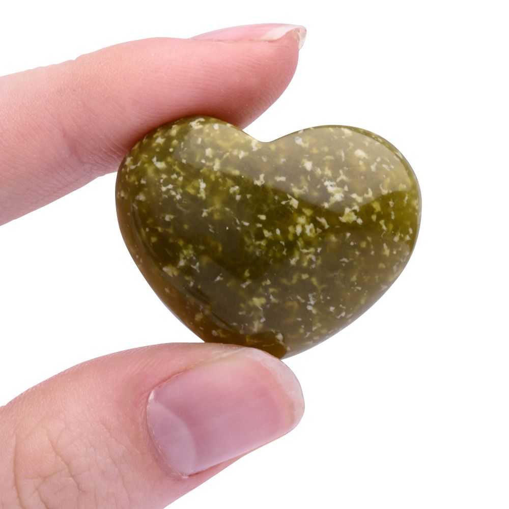 Olive Jade Mini Crystal Heart