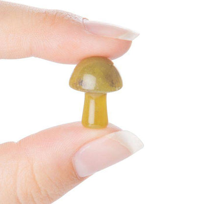 Olive Jade Mini Crystal Mushroom - Crystal Nest