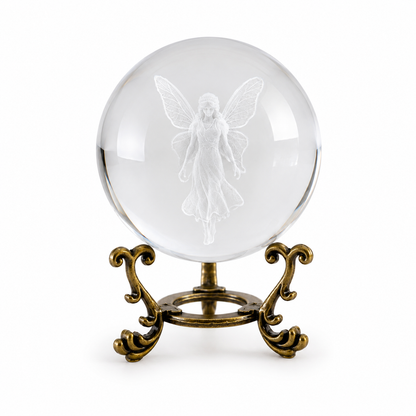 Stardust Fairy 3D Laser Engraved Crystal Ball with Stand