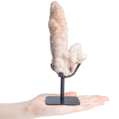 Pink Quartz Druzy Stalagmite Display