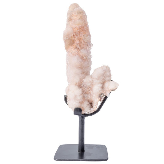 Pink Quartz Druzy Stalagmite Display