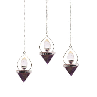 Lantern of Life Pendulum - Amethyst & Rock Quartz - Crystal Nest