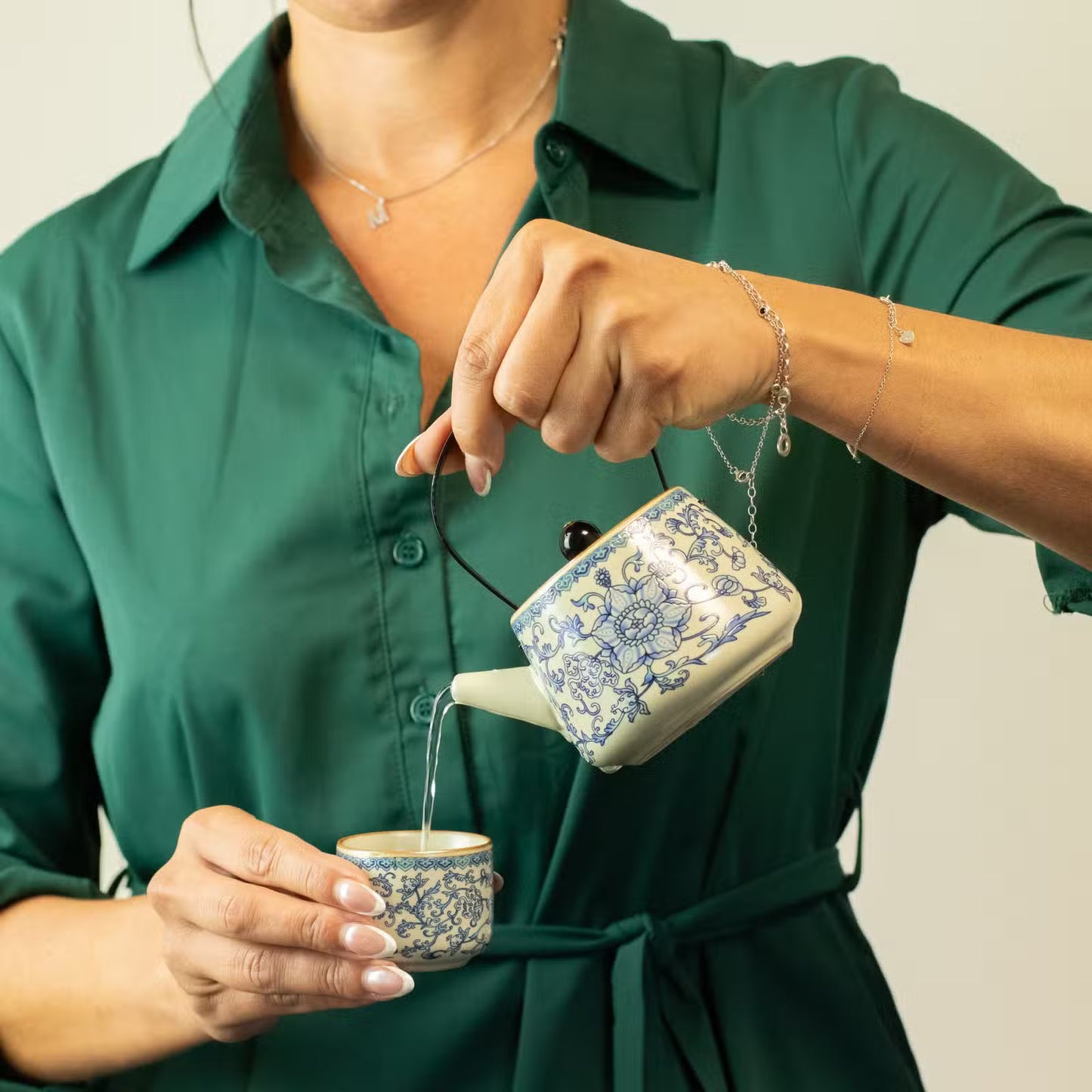 Ru Blue Tea Ceremony Gift Set | Luxury Teapot & Two Cups with Storage Case