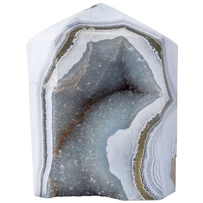 White Agate Polished Point - Medium