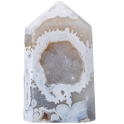 White Agate Polished Point - Extra Large - Crystal Nest