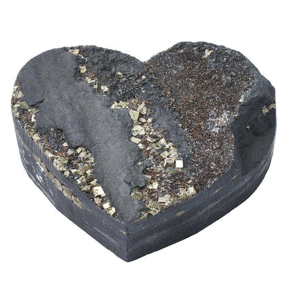 Pyrite on Basalt Heart - Crystal Nest