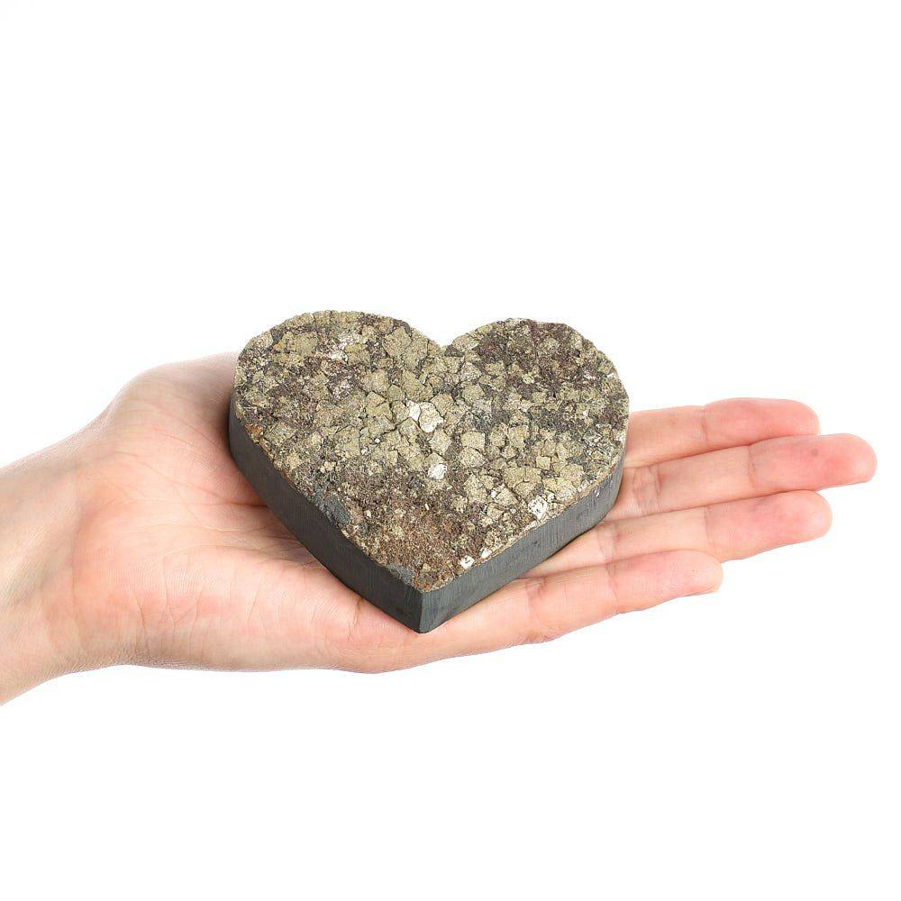 Pyrite on Basalt Heart - Crystal Nest