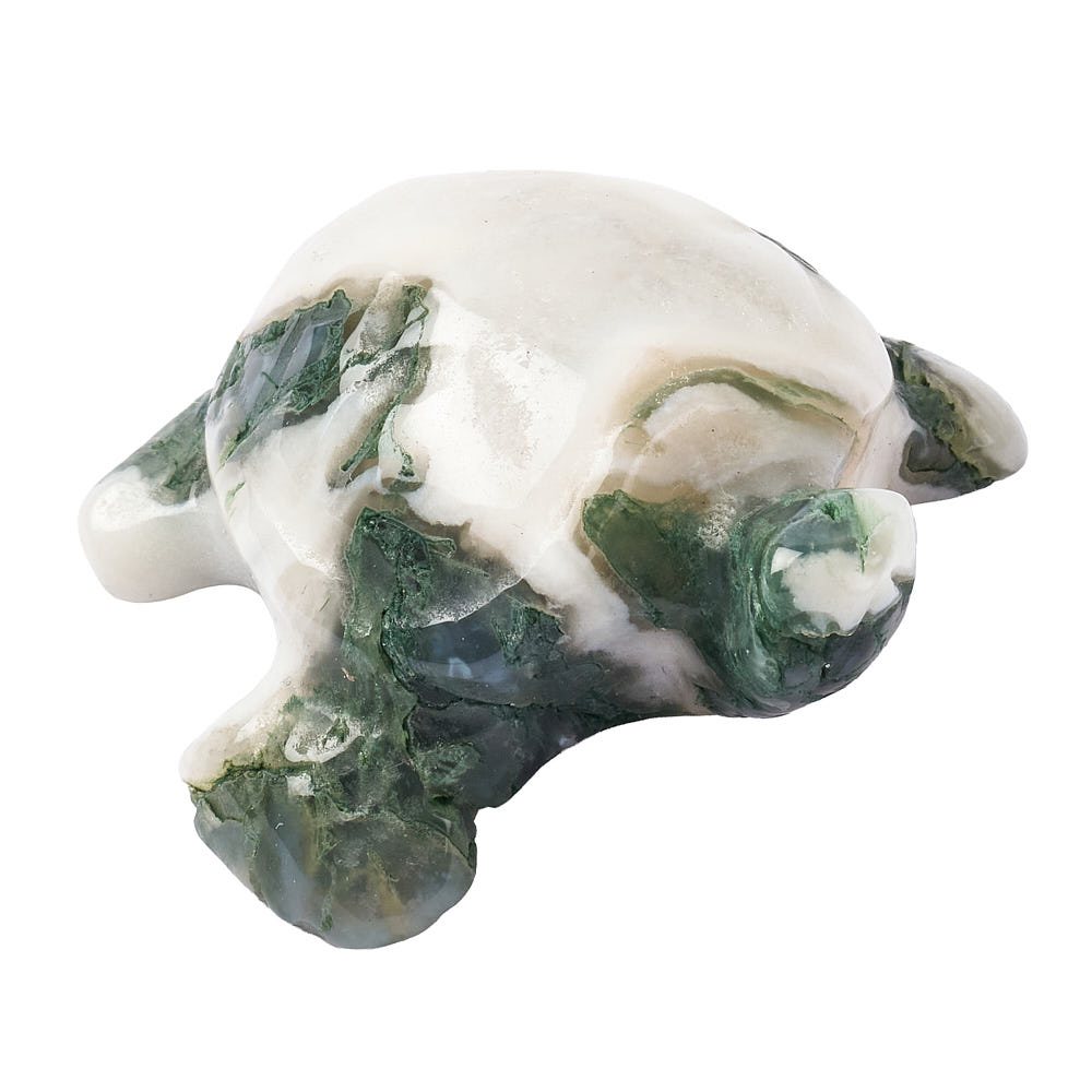 Moss Agate Crystal Turtle