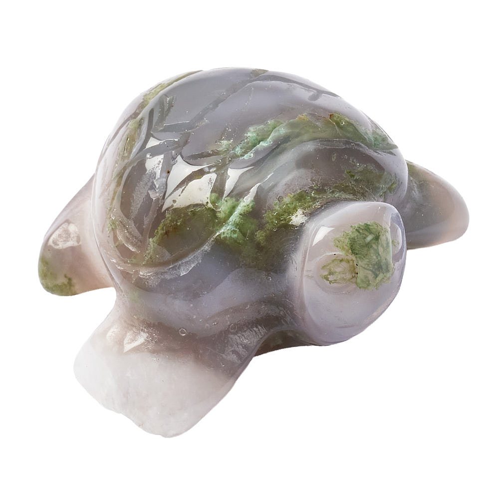 Moss Agate Crystal Turtle