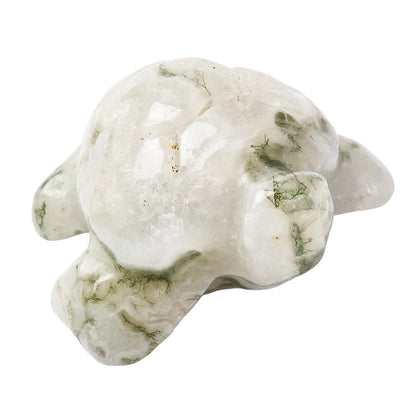 Moss Agate Crystal Turtle