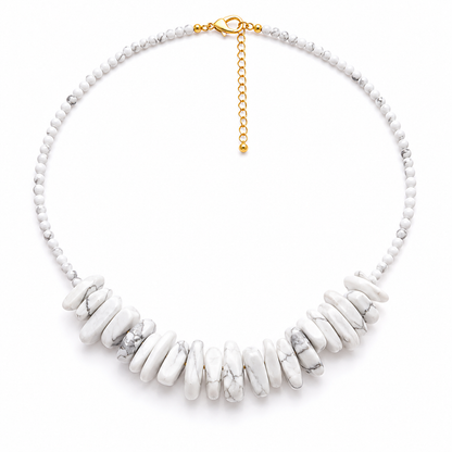 White Howlite Longstone Crystal Necklace