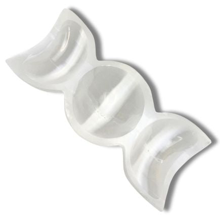 Selenite Triple Moon Goddess Bowl | Spiritual Dish for Crystal Charging & Cleansing - Crystal Nest