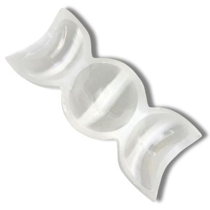 Selenite Triple Moon Goddess Bowl | Spiritual Dish for Crystal Charging & Cleansing - Crystal Nest