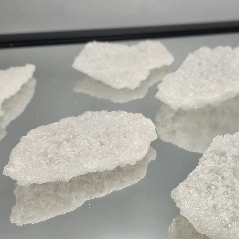 Diamanté Apophyllite | Sparkling White Druzy Crystal Plate - Crystal Nest