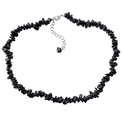 Black Obsidian Crystal Chip Necklace