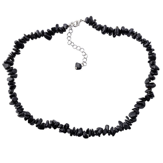 Black Obsidian Crystal Chip Necklace