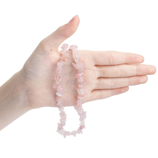 Rose Quartz Crystal Chip Necklace - Crystal Nest