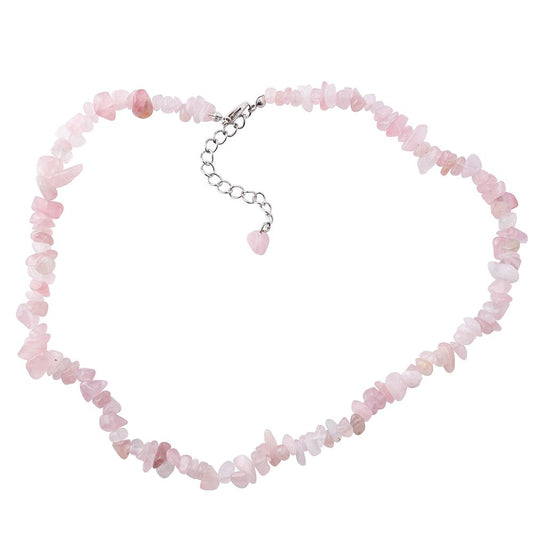 Rose Quartz Crystal Chip Necklace - Crystal Nest
